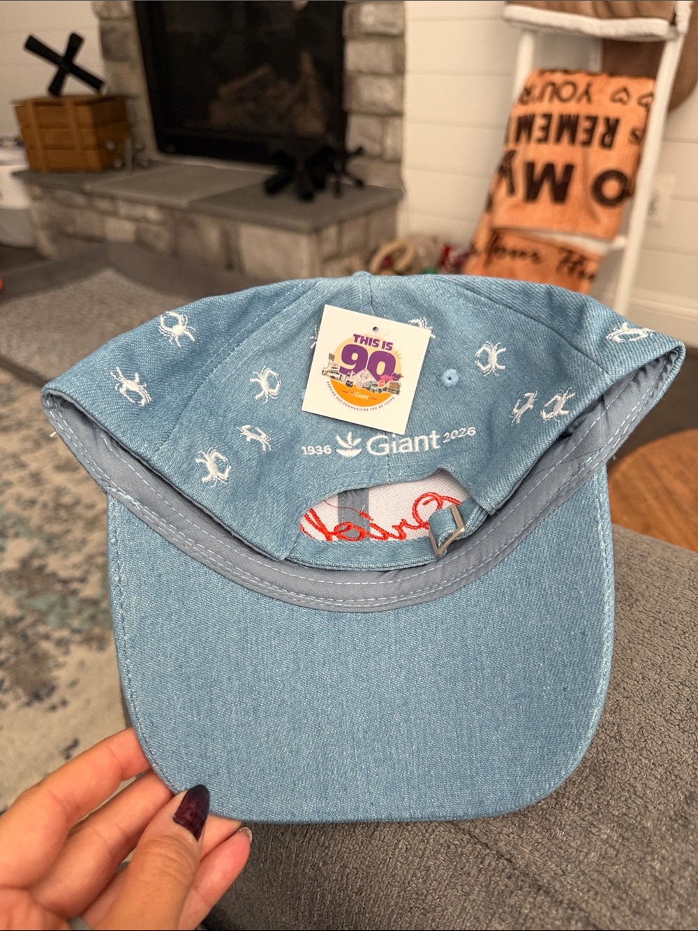 NWT Orioles Denim Baseball Cap with Crab Embroidery - Light Blue - Picture 2 of 2